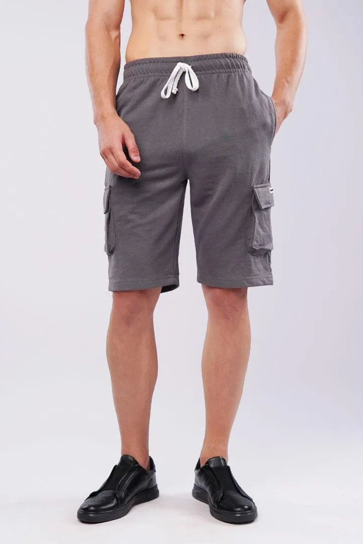 Terry Cargo Shorts - Dark Grey