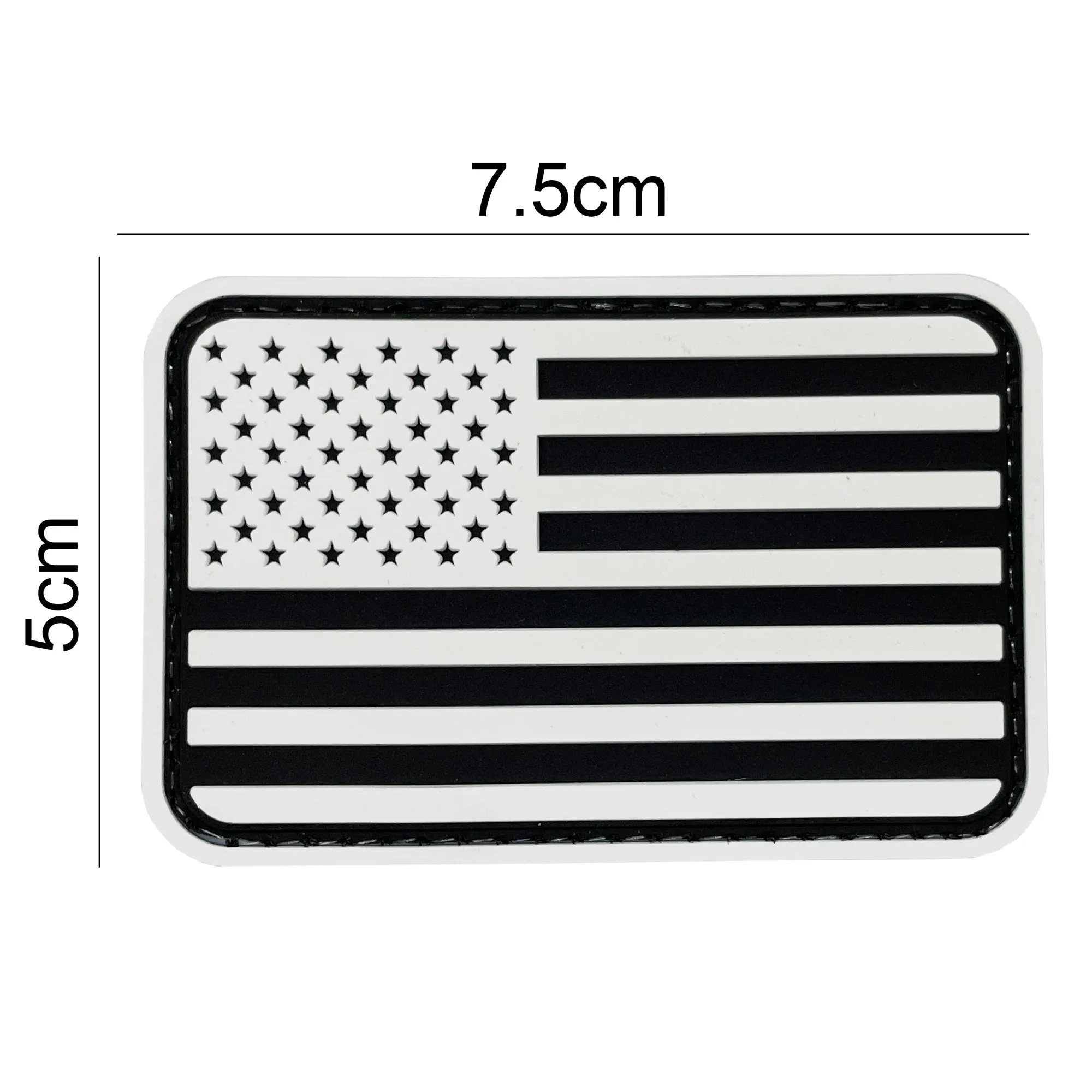 US Flag 3D Patch White/Black