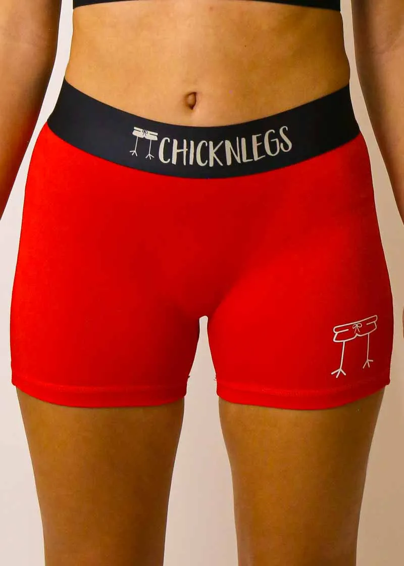 Women's Red 3" Race Compression Shorts