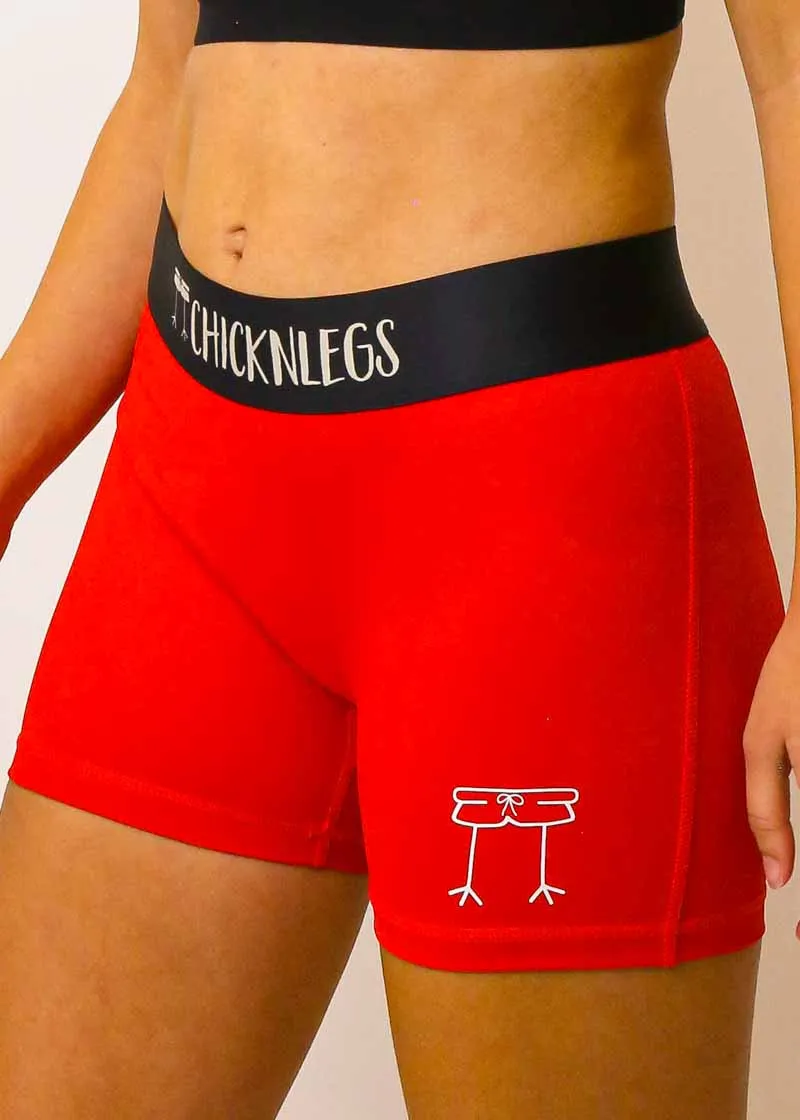 Women's Red 3" Race Compression Shorts