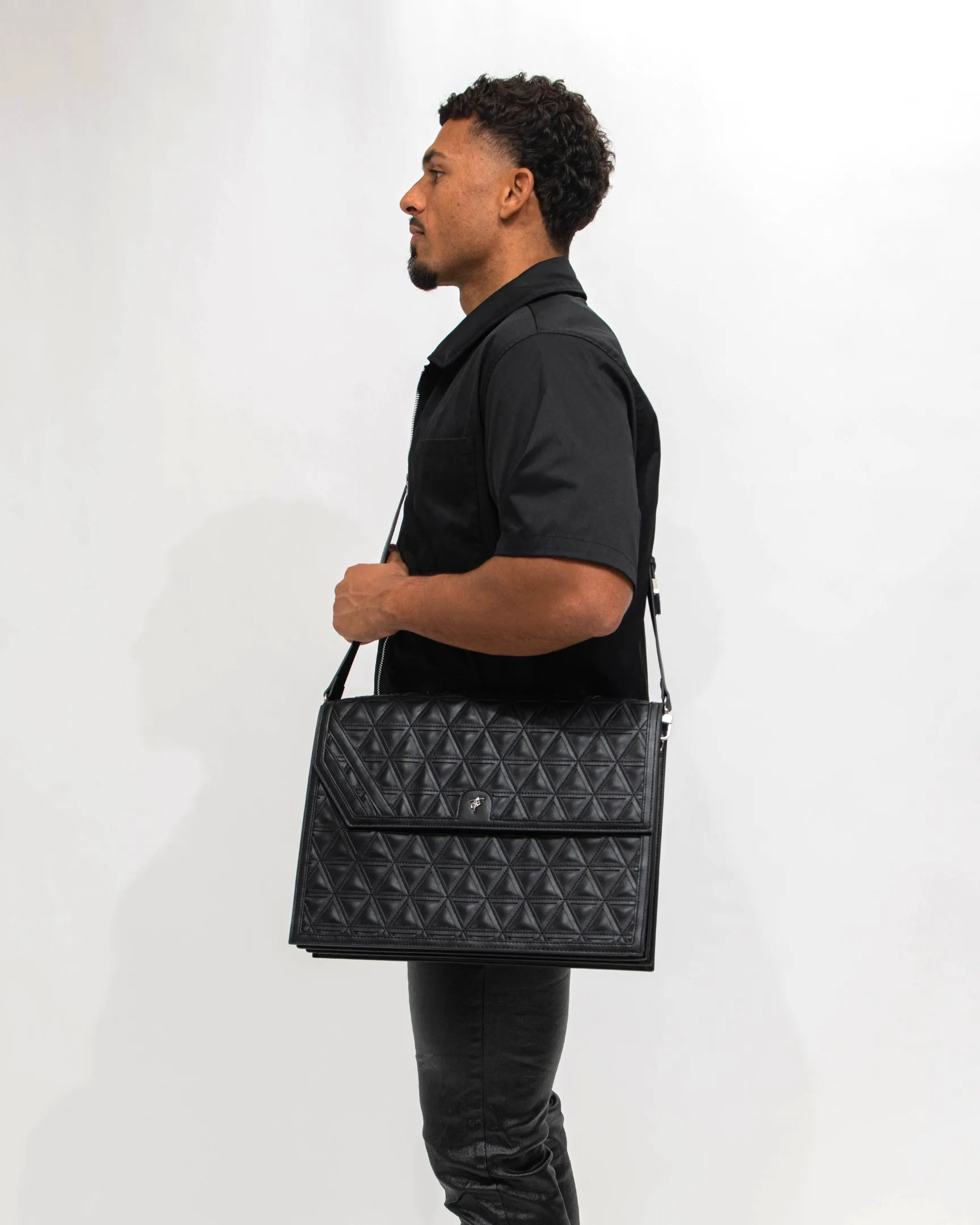 Woven Laptop Bag in Black