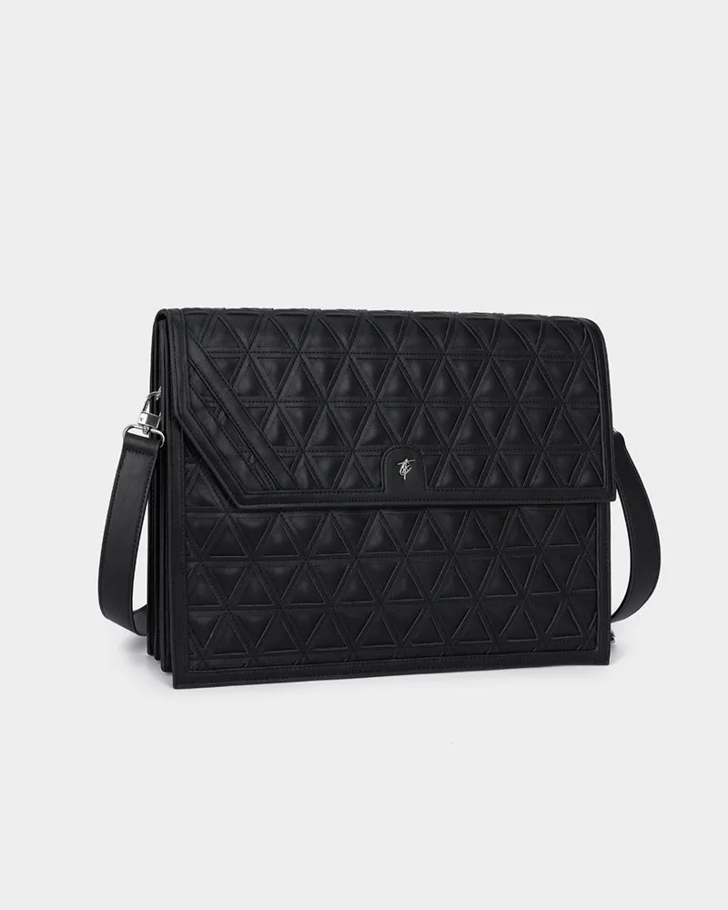 Woven Laptop Bag in Black